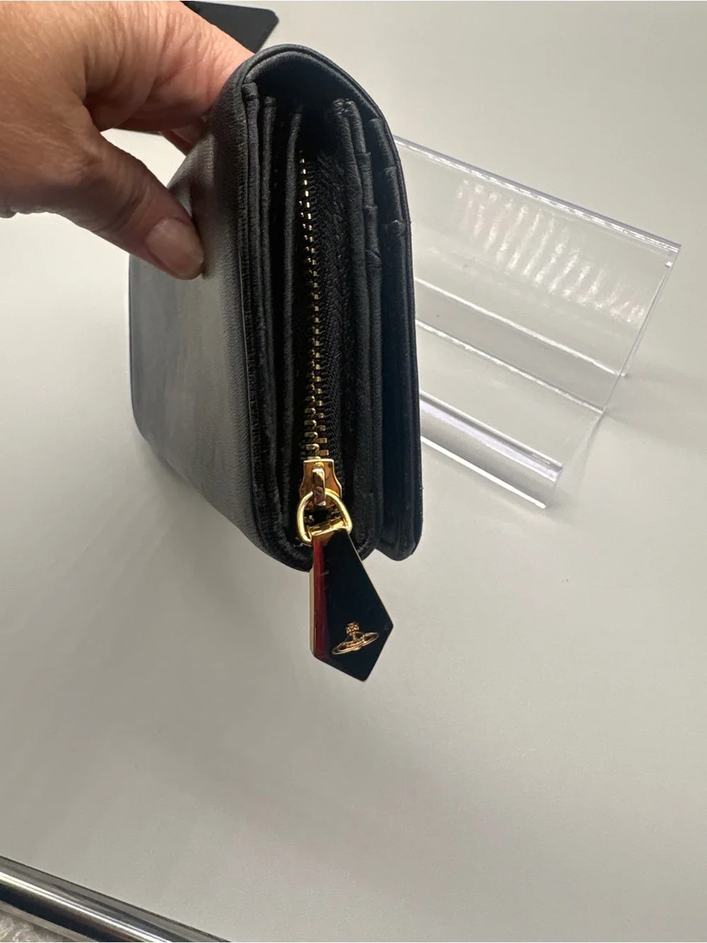 Vivienne Westwood Vintage Orb Black Leather Bifold Long Wallet